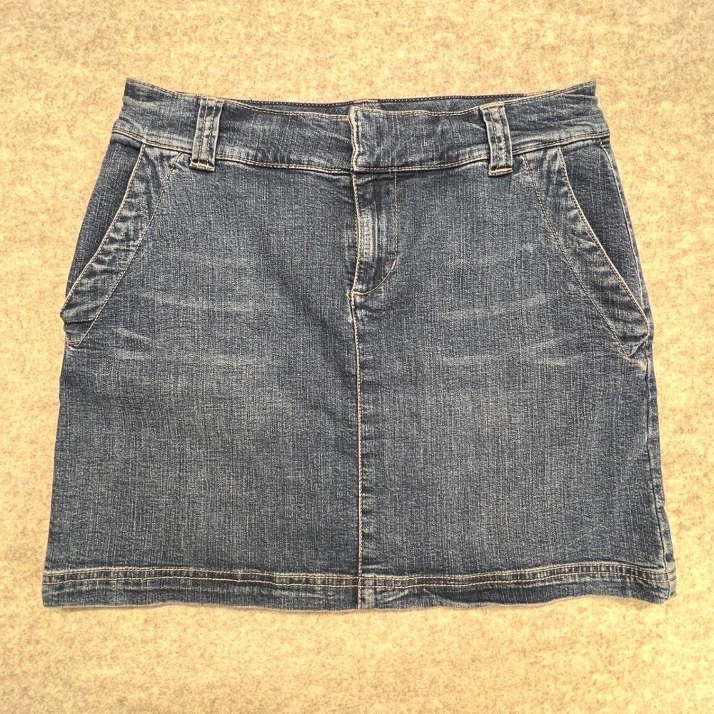 Tommy Hilfiger Y2K Denim Skirt‎ Blue Jean A Line Mini Skirt Size 6